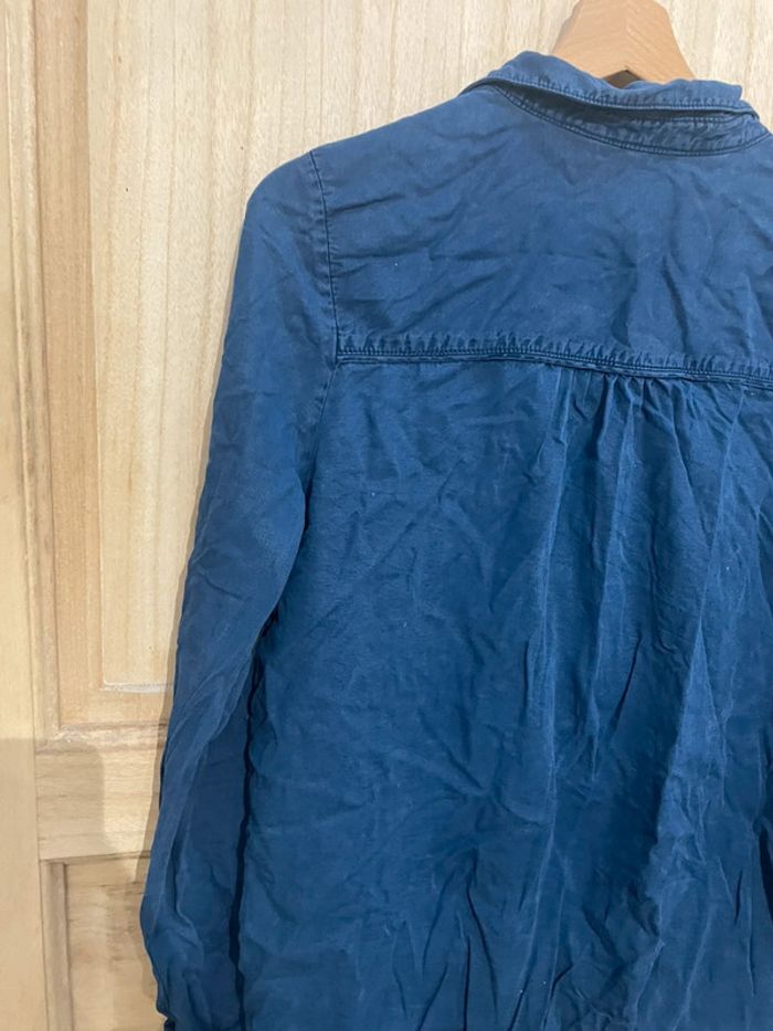 Chemisier manches longues bleu simple basic uni taille S - photo numéro 10