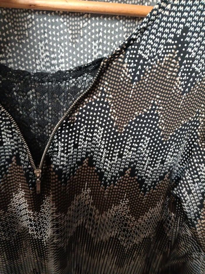 Tunique noire imprimée borderie mosquitos - photo numéro 2