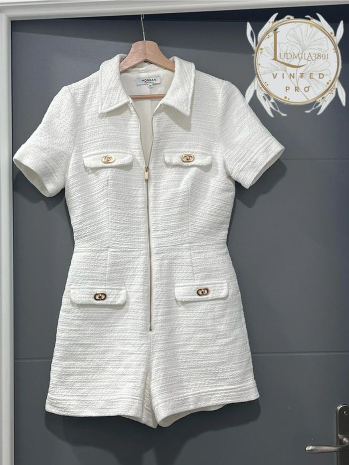 Combishort blanche tweed Morgan / 231-Shil