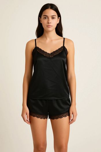 🌙 Pyjama satin noir 2 pièces Tezenis – Taille XL – Jamais porté 🖤