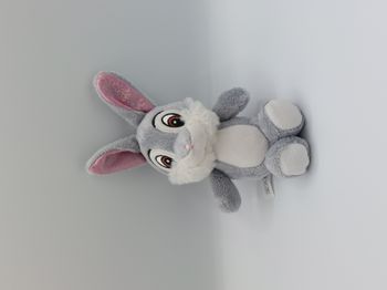 Petite peluche lapin Pan Pan gris DISNEY NICOTOY oreilles roses paillettes 22 cm