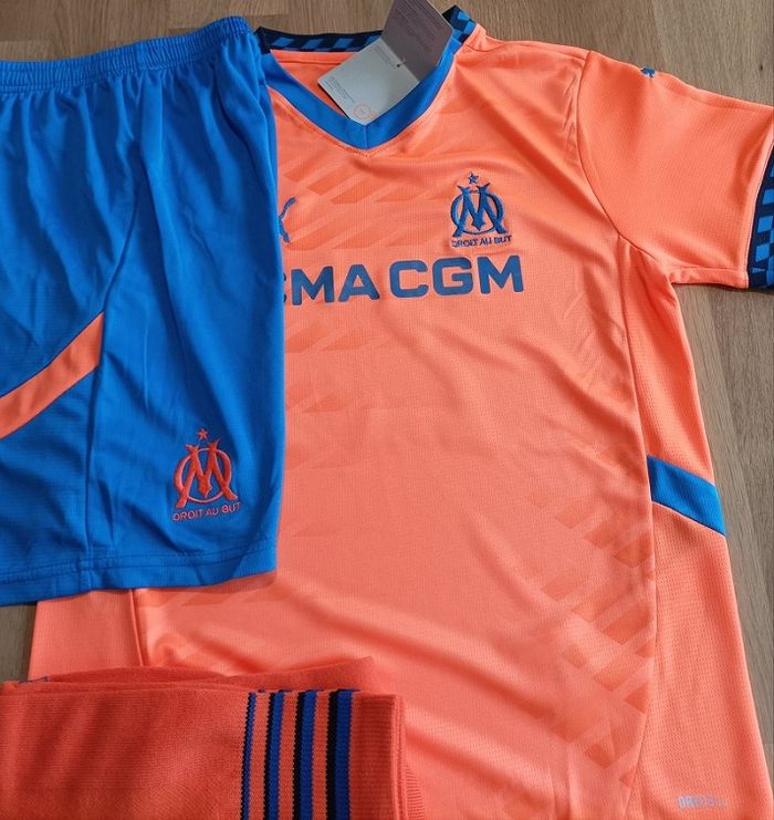 Ensemble Maillot Enfant Marseille OM 24/25 Taille 12 ans Orange Away - photo numéro 3