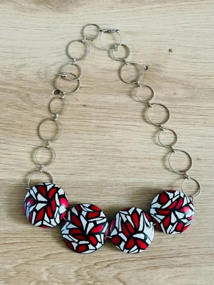 Collier Effet mosaïque en fimo