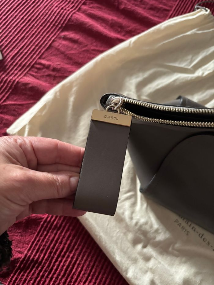 Sac Gerard Darel cuir gris authentique # - photo numéro 4