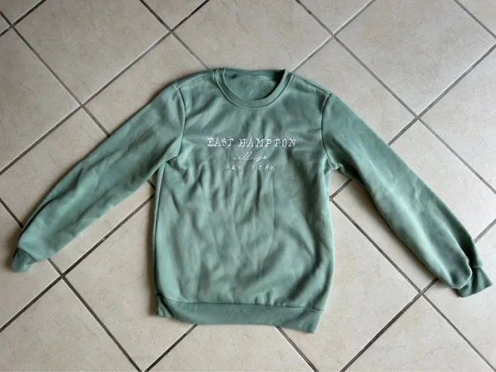 Sweat Shein "East Hampton" vert sauge - photo numéro 2