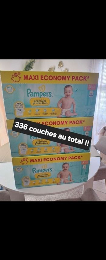 Lot de 3 packs de couches pampers premium protection taille 3