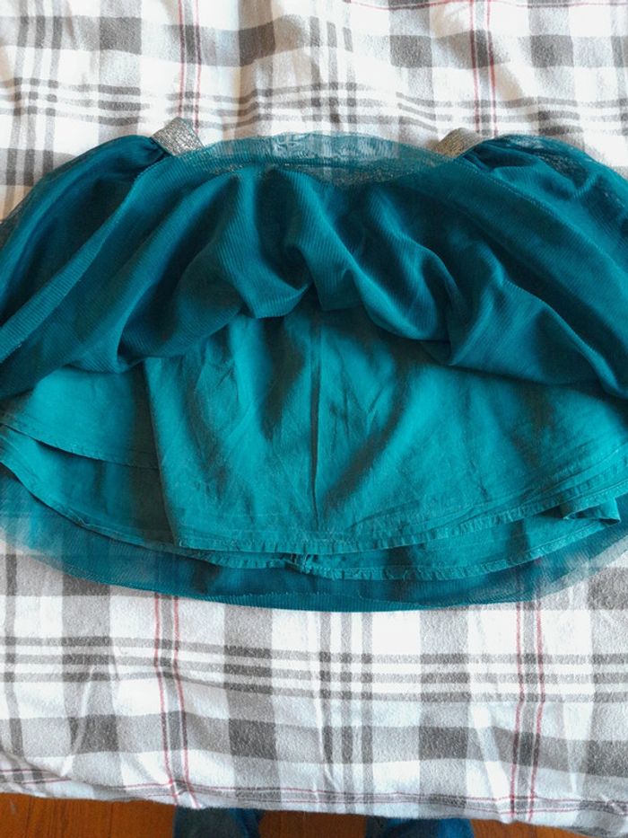 Jupe Okaïdi 5 ans vert foncé ceinture dorée pailleté - photo numéro 4