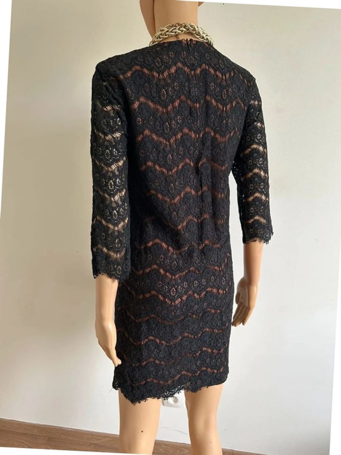 Robe noire et marron en dentelle 123 taille 36 jamais portée - photo numéro 8