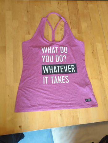 Top débardeur Strong Zumba rose message