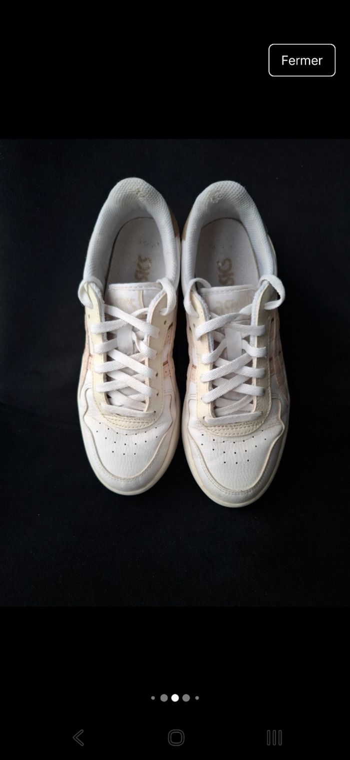 Asics japan s pf 38 blanc beige marron femme baskets Sport compensé - photo numéro 5