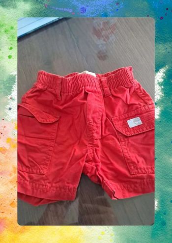 👶 Short rouge Timberland – Taille 6 mois