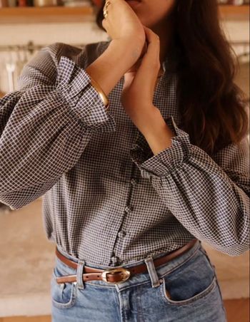 Blouse Vichy - Marine - Taille S/M