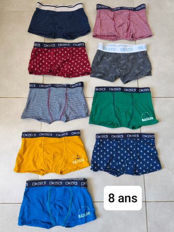 Lot 9 caleçons 8 ans