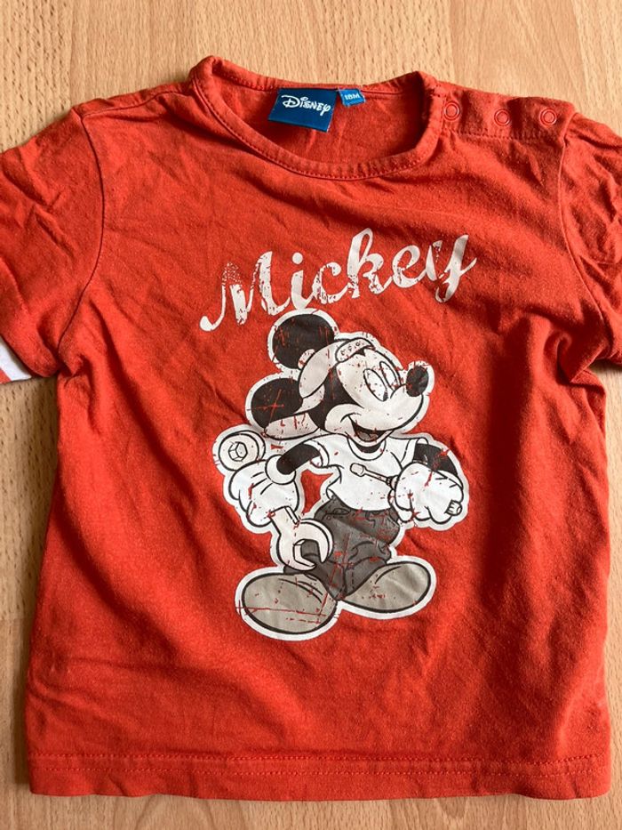 Beau T-shirt ML orange Mickey T. 18 mois garçon - photo numéro 3