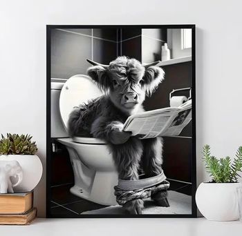 Cadre mural décoration intérieur humour toilette