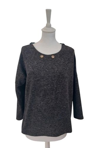 Pull gris avec broderies dans le dos femme taille M