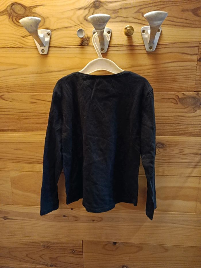 Sweat manches longues noir avec cœur doré - photo numéro 3