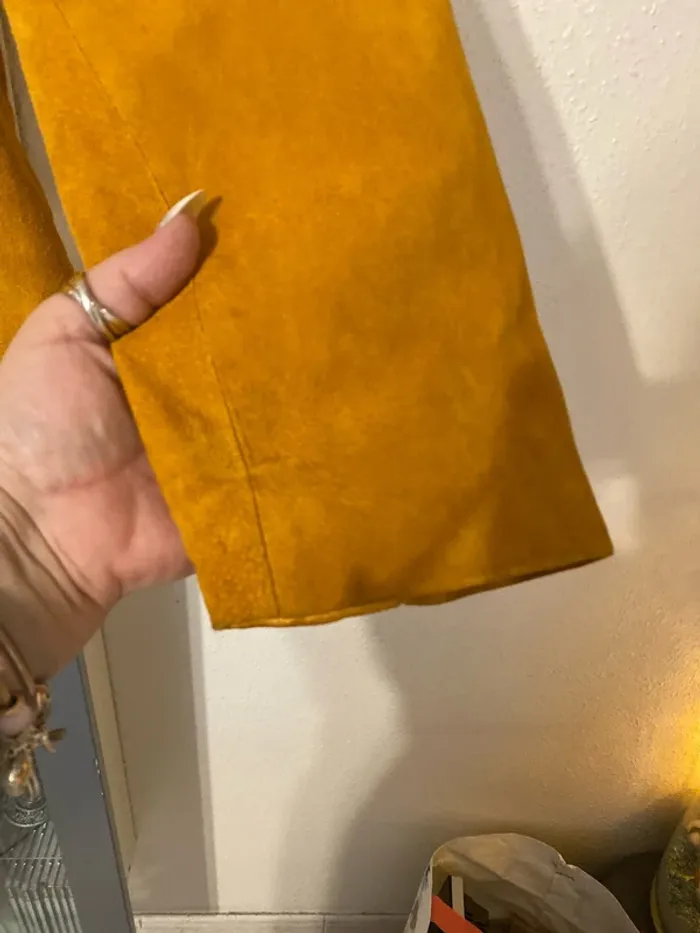 superbe veste cuir marron clair M&s mode 48 - photo numéro 5