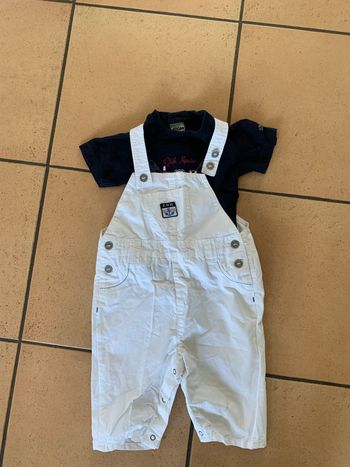 Ensemble salopette + t-shirt manches courtes 23 mois