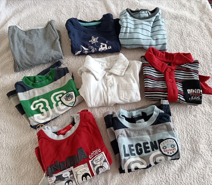 Lot tee-shirt manches longues 6 mois