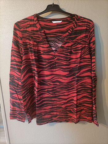 Blouse manches longues motif zebre