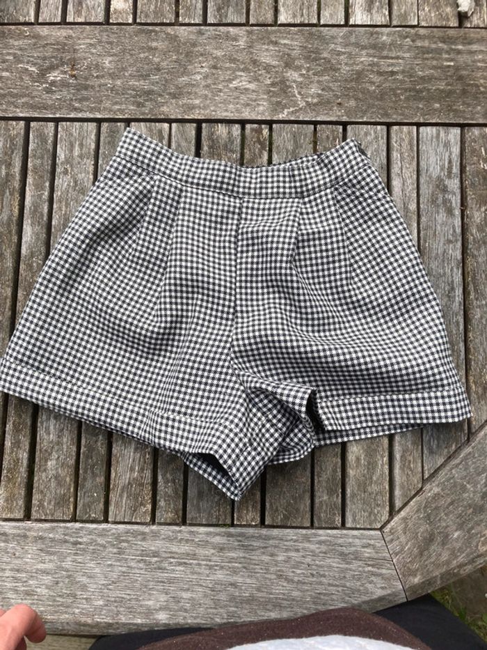 Short vintage Cyrillus pied-de-poule, taille 6 ans