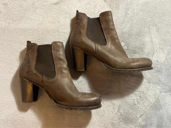 Bottines à talons So Send en cuir marron Taille 39 - photo numéro 2