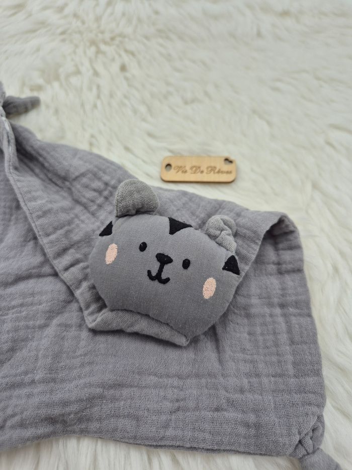 Doudou plat Lange Chat Tigre Zara Gris noir - photo numéro 2