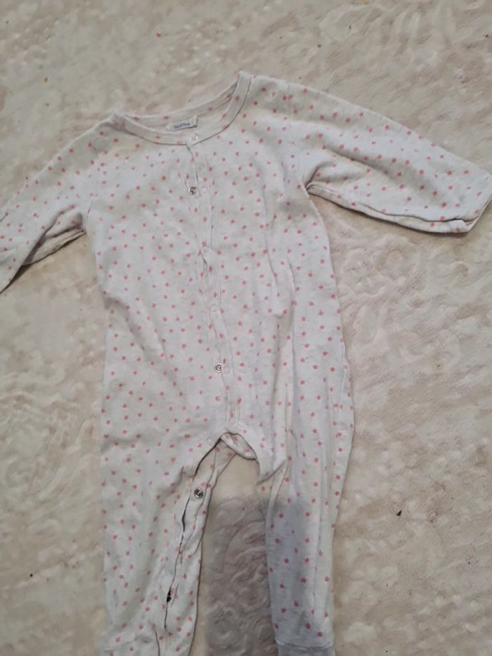 Pyjama boutchou léger 12 mois gris pois rose - photo numéro 3