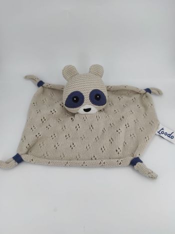 Doudou Plat Raton Laveur en mailles Toodo