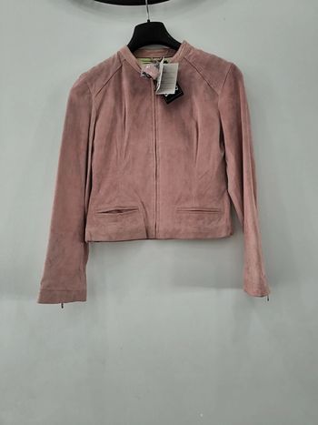Veste en cuir taille 38 vieux rose neuve IPK