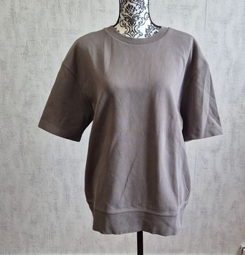 Sweat taupe manche courte zara taille S 36