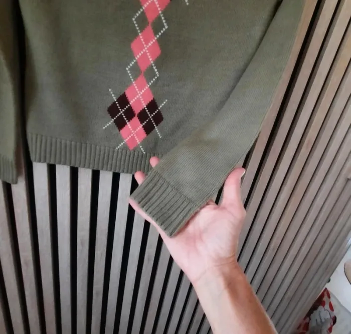 Pull vert rose laine Evix T 40/42 - photo numéro 4