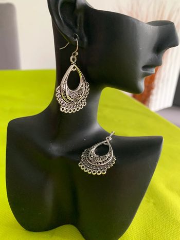 Boucles d’oreilles bohémiennes en alliage argenté