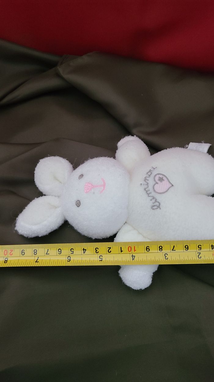 LUMINOU DOUDOU LAPIN BLANC FLUORESCENT COEUR - photo numéro 3