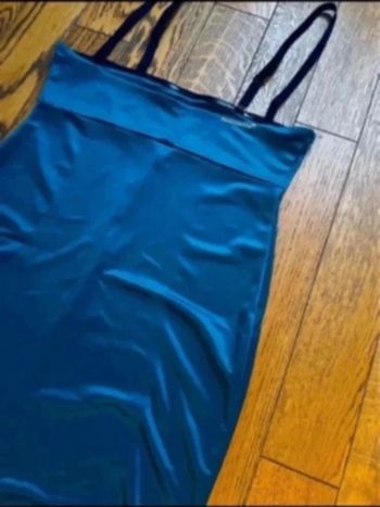 Sublime gaine passionata bleu turquoise et noir bretelle amovible