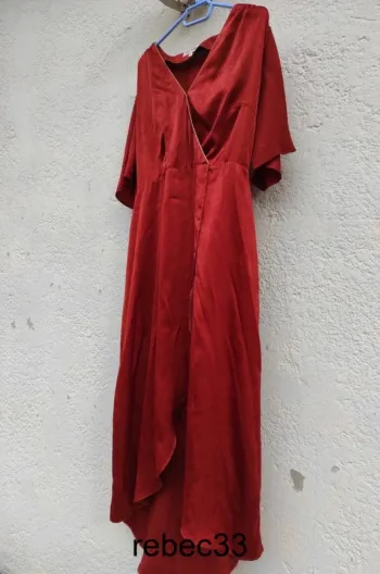 Robe satin grain de malice terracotta
