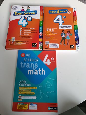 Livre de 4eme +cahier d'exercices de maths 