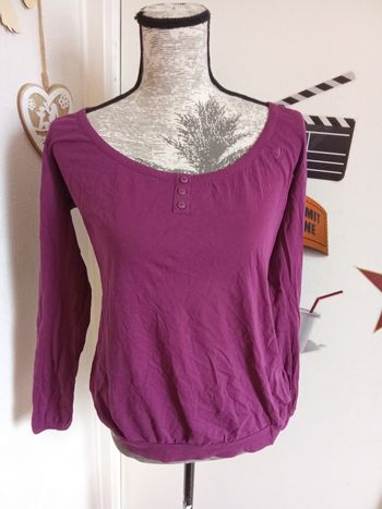 Tunique , blouse, femme taille S ou 36,38 violine ou aubergine manche longue