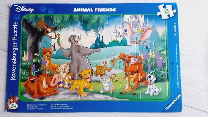 Jeu jouet puzzle cadre Ravensburger 15 pièces Disney animal friends