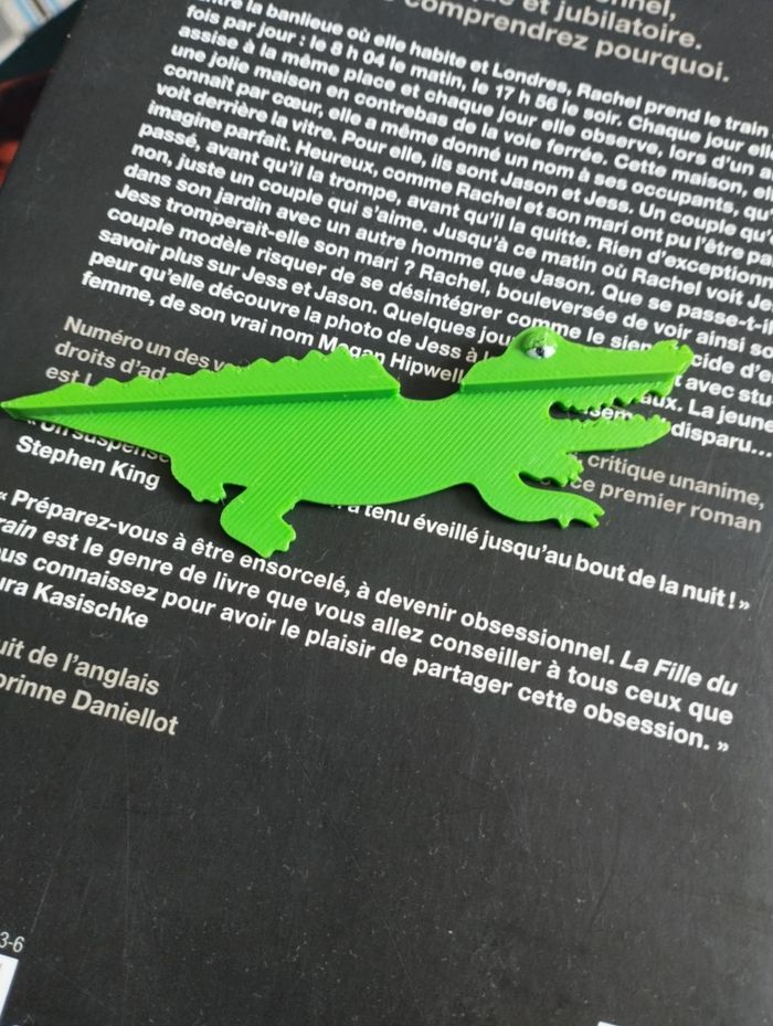Marque page crocodile