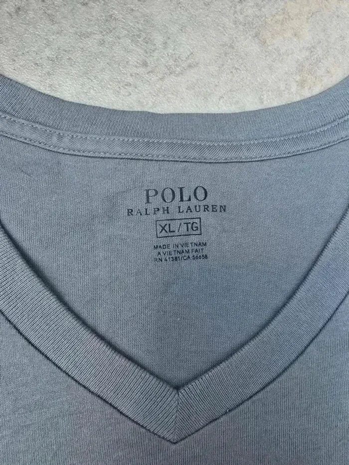Tee-shirt Ralph lauren XL coupe col rond gris Homme Men tee17 - photo numéro 2