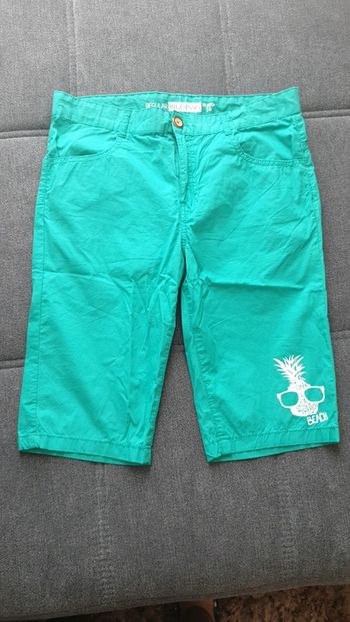 Bermuda garçon vert regular taille 14 ans