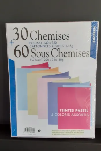 30 chemises + 60 sous chemises neuves.