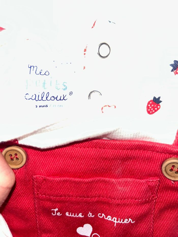 Robe salopette + t-shirt manches longues 9 mois - photo numéro 5