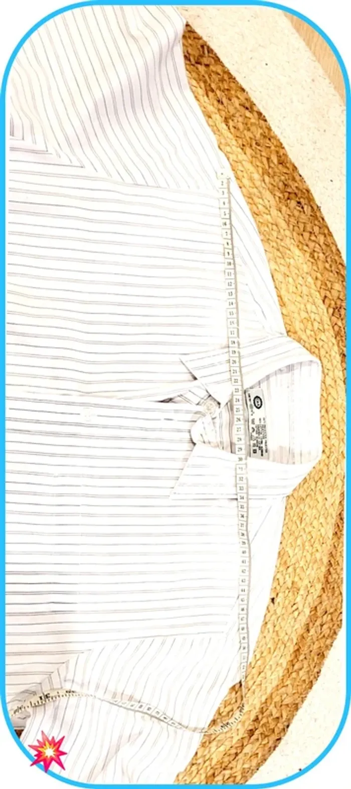 Chemise homme C&A rayée blanche/grise - Taille L - Très bon état - photo numéro 7