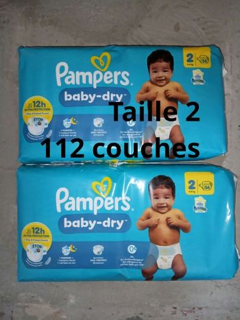 Couche Pampers taille 2. 112 couches