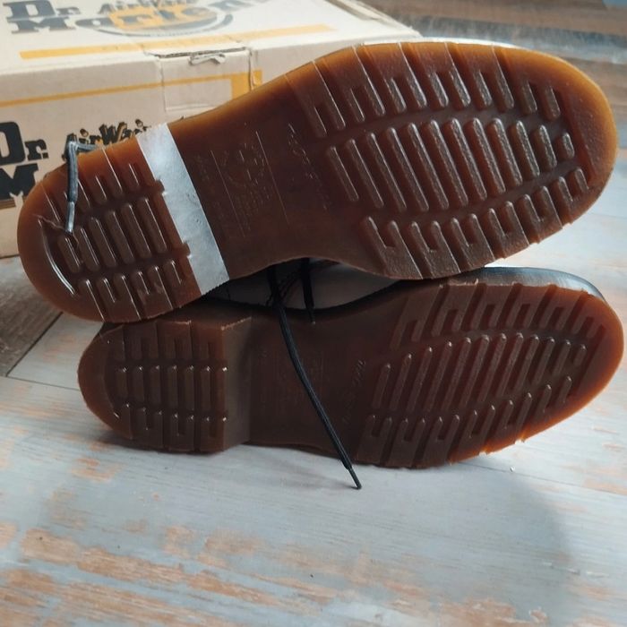 Rare vintage made in England boots bottines Dr.martens argenté cuir - photo numéro 6