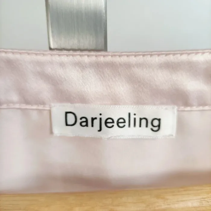 Blouse satinée rose poudré Darjeeling taille 40 manches dentelle A939 - photo numéro 6
