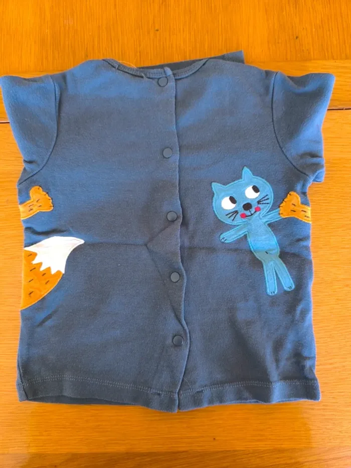 310825 tee-shirt ML vert garçon 3 ans DPAM "j'aime les calins" - photo numéro 2